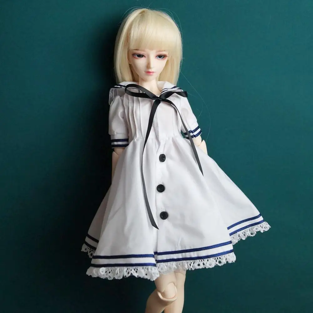 

BJD White Long Dress Skirt Outfits Clothing Coat For 1/4 1/3 24" Tall Female MSD SD13 DK DZ AOD DD Doll Wear