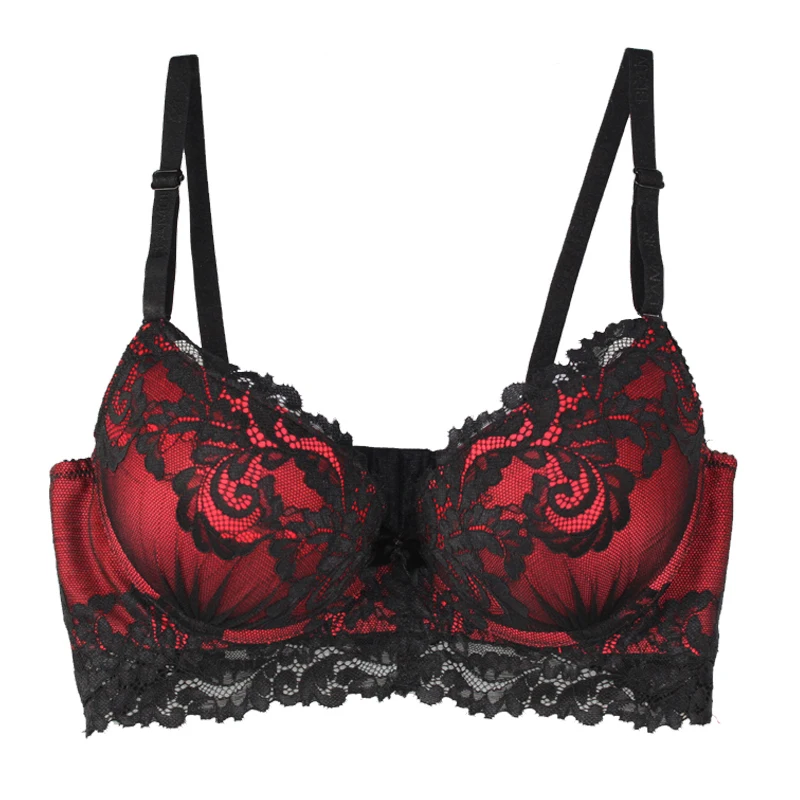 Mierside 3colors Coft Cup Cotton Beautiful Flower Lace Push Up Bra Sexy Lingerie 32/34/36/38/40 C/D/DD