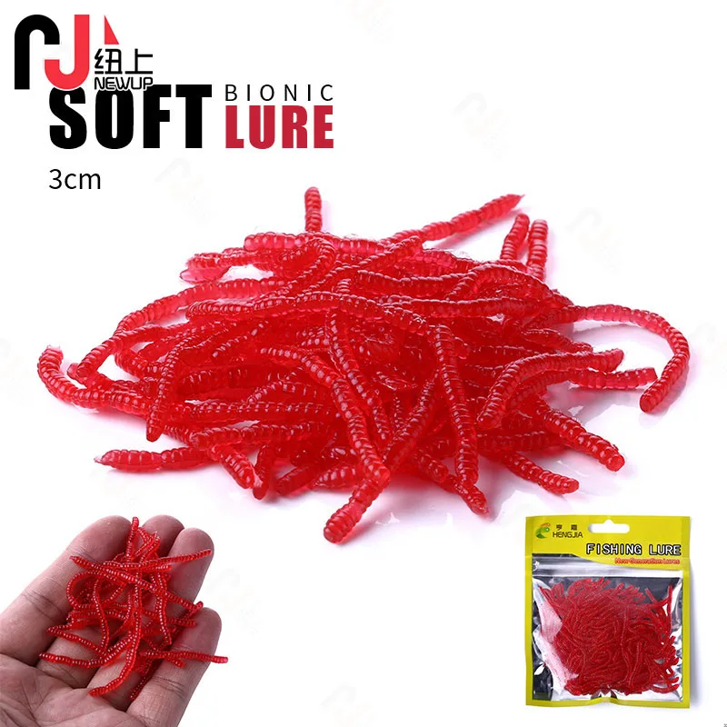 NEWUP 20g/lot mini Larva Soft Lures 3cm soft worms Carp Killer bionic  High Quality soft lue