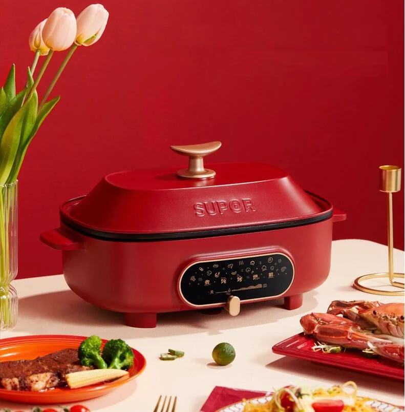 Сковорода бытовая электрическая антипригарная, 220 В, С Сеткой Из Нержавеющей Стали