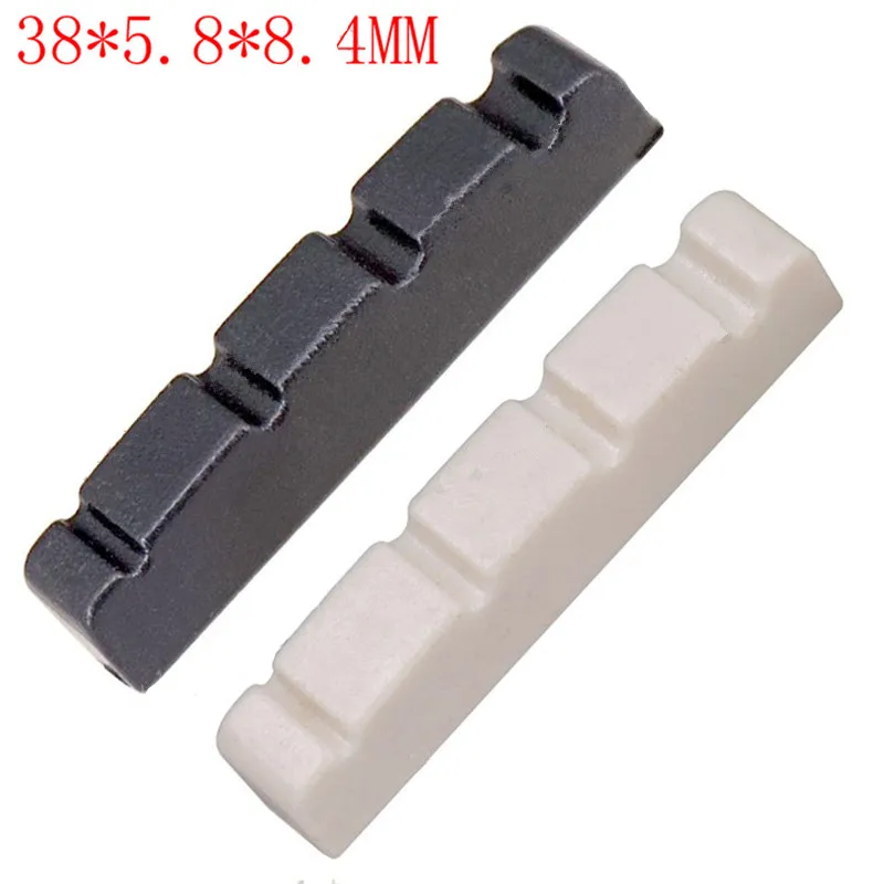 

2Pcs Plastic 4 Strings Bass Nuts Size 38*5.8*8.4mm Lvory White Black For Choose Guitar Accessories Parts