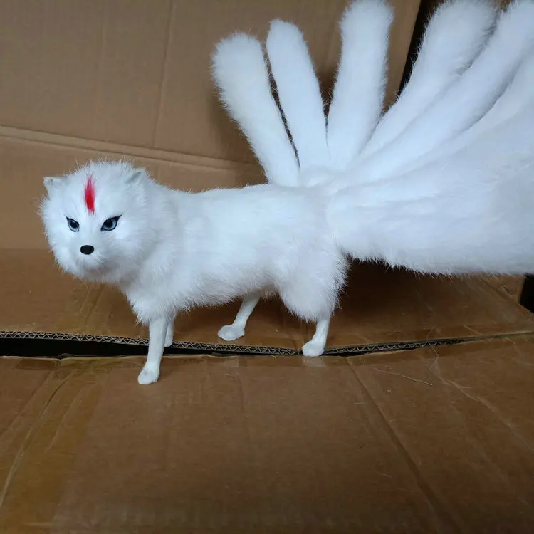 creative new real life red point white fox model plastic&furs simulation nine-tails fox gift about 38x10x15cm xf2827