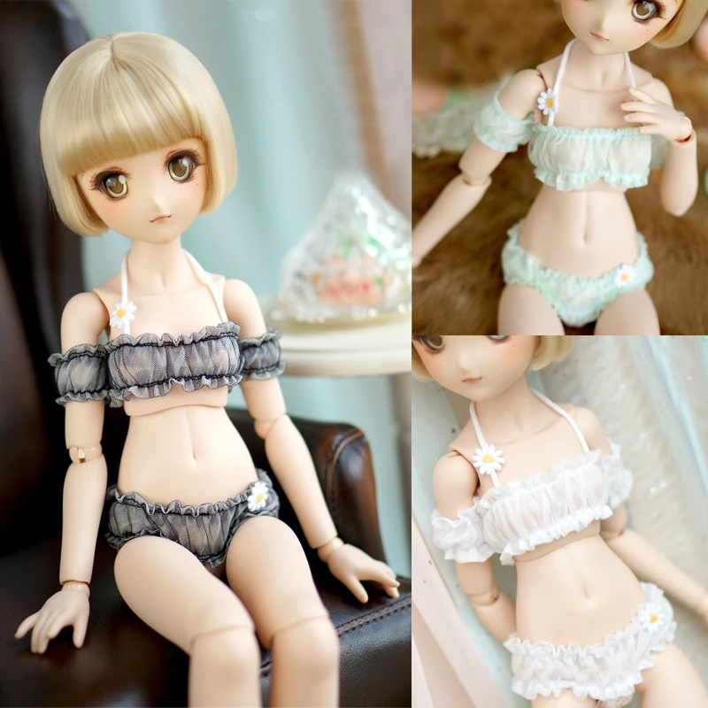 

Детская игрушка, BJD DD SD MSD 1/6 1/4 1/3, кукольная одежда, синий комплект бикини с лямкой на шее, нижнее белье