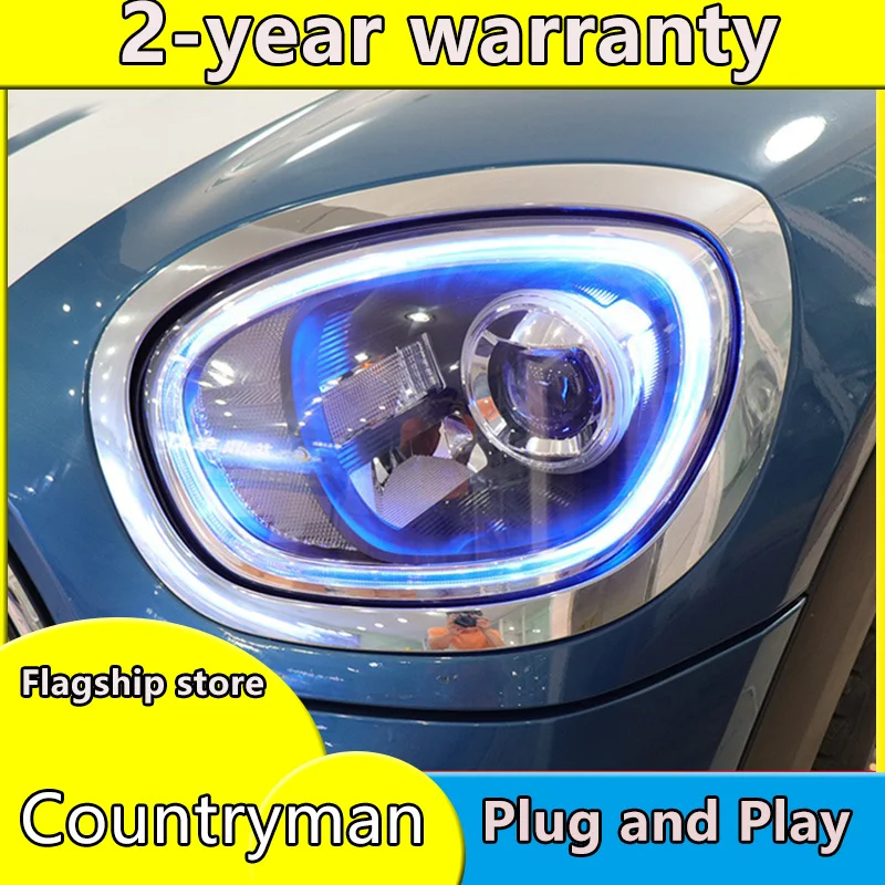 Car Styling Case for BMW Mini headlights 2017-UP For MINI ALL LED head lamp Angel eye led DRL front light Bi-led Lens