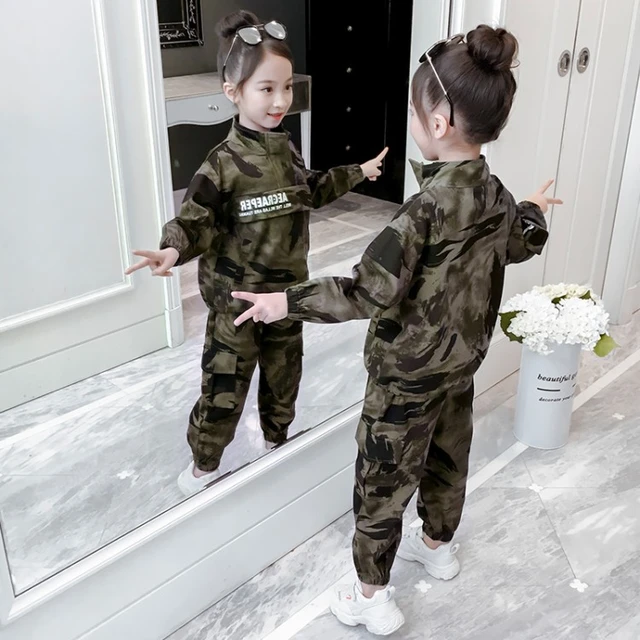 Girls Camouflage Clothing Set Spring Autumn Sportwear Clothes New Children Military Uniform 2 Pcs Teenager Kids Sports Suit P259 Children s Sets AliExpress