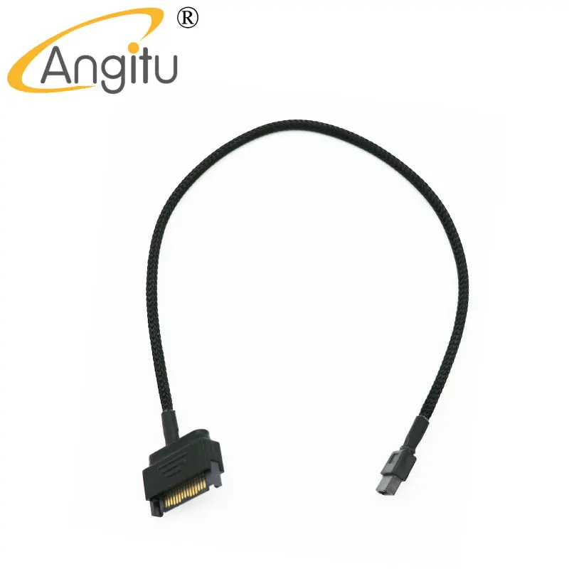 كابل طاقة محرك ضوئي Angitu ، من ساتا إلى 6 دبوس ، دفتر ملاحظات من 15 دبوس إلى 6 دبوس ، كابل محول محرك رفيع للغاية ، 30 ، 12 "، 50