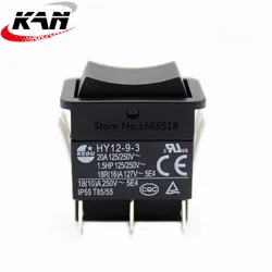 1pcs KEDU HY12-9-3 6 Pins Push Button On Off On Rocker Switch Pushbutton Switches for Electric Power Tools 125/250V 18/20A