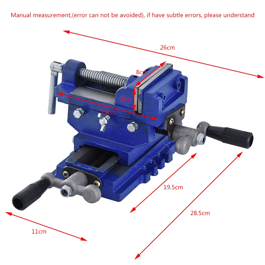 Two-Way Movement Bench Drill Operating Platform Flat Tongs Precision Bench Vise Clamp Tool Heavy Duty Cast Iron Plain Vice