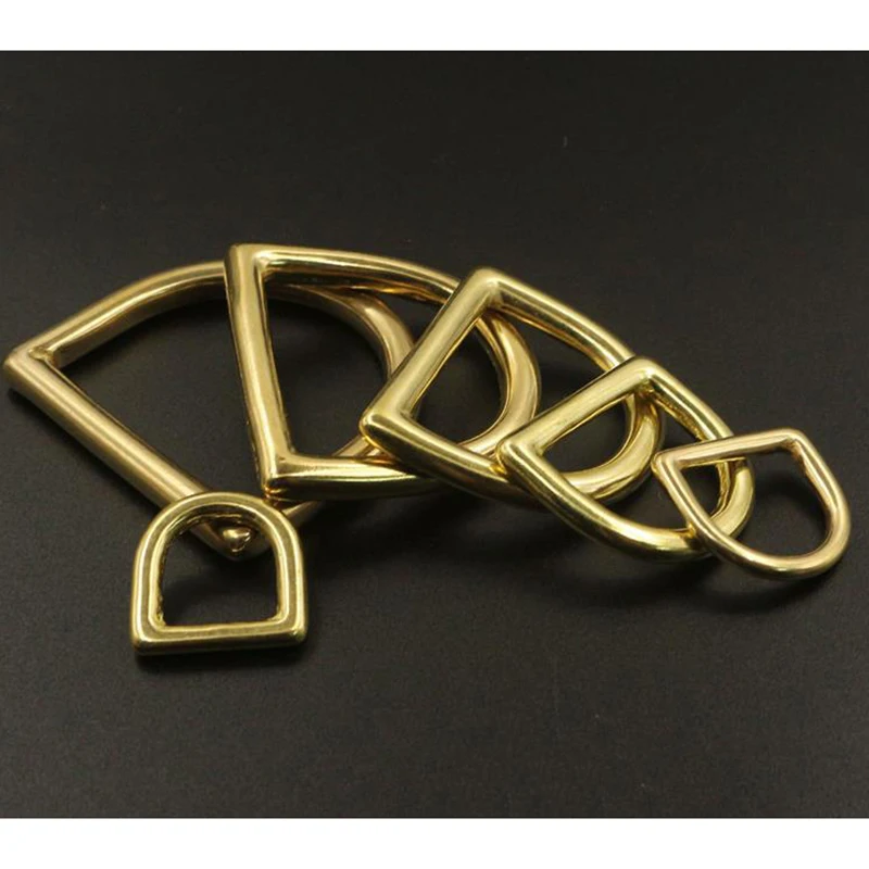 2 Pcs Solid Brass D Rings (13-45mm) Inner Width Nonwelded Loops For Straps Bags Purses Belts Leather Craft Accessories