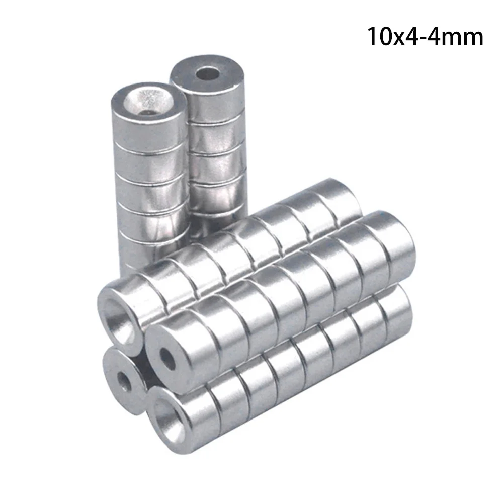 10~300PCS 10x4-4 Stong Permanent NdFeB Strong Magnets 10x4 mm Hole 4 mm Round Countersunk Neodymium Magnetic Magnet 10*4-4 10*4