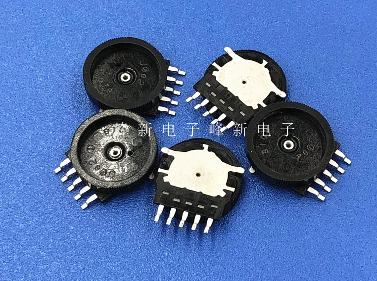 2Pcs Taiwan 10K B103 dual 5-pin dial potentiometer turbine gear turntable volume switch 14*2.5 switch