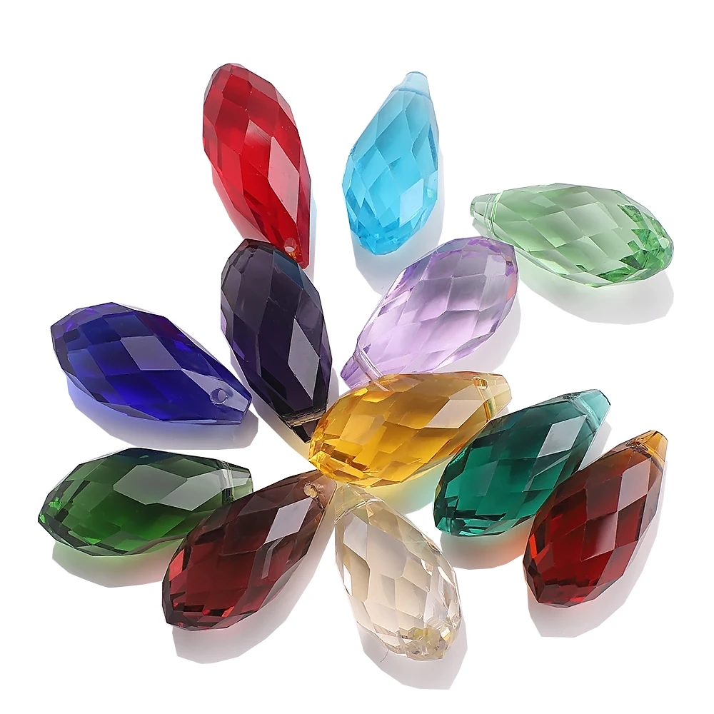 10x20/12x25mm Glass Tear Drop Beads Pear Shape Faceted Crystal Droplet Pendant For DIY Jewelry Making Earing Supplies Wholesale