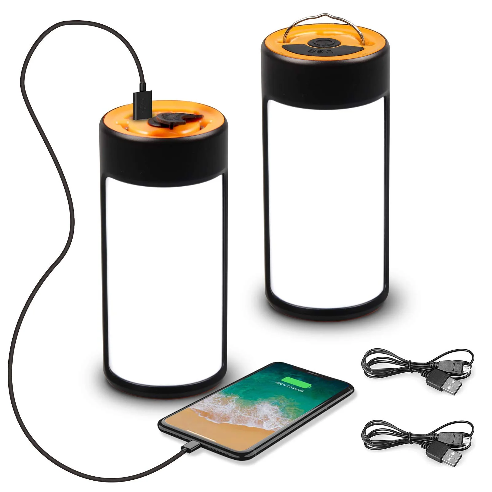 

New!Portable LED Camping Lamp USB Rechargeable Emergency 1800mAh Waterproof Lightweight With Hook Can Hanging Repairing Lights