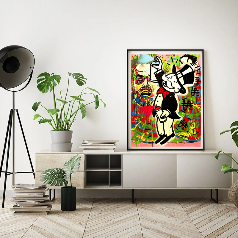 Rich Uncle Pennybags Northern Germany Monopolyingly Money Poster Painting on Canvas Bedroom Wall Decoration Pictures Home Decor