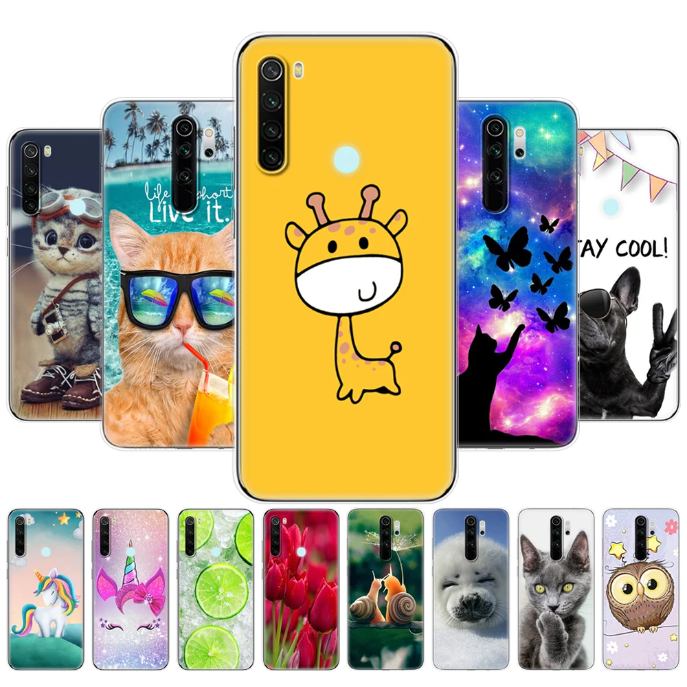 For xiaomi Redmi Note 8T Case Silicone Painting Soft TPU For xiaomi Redmi Note 8 2021  Case Fundas  For Redmi NOTE 8 PRO Case