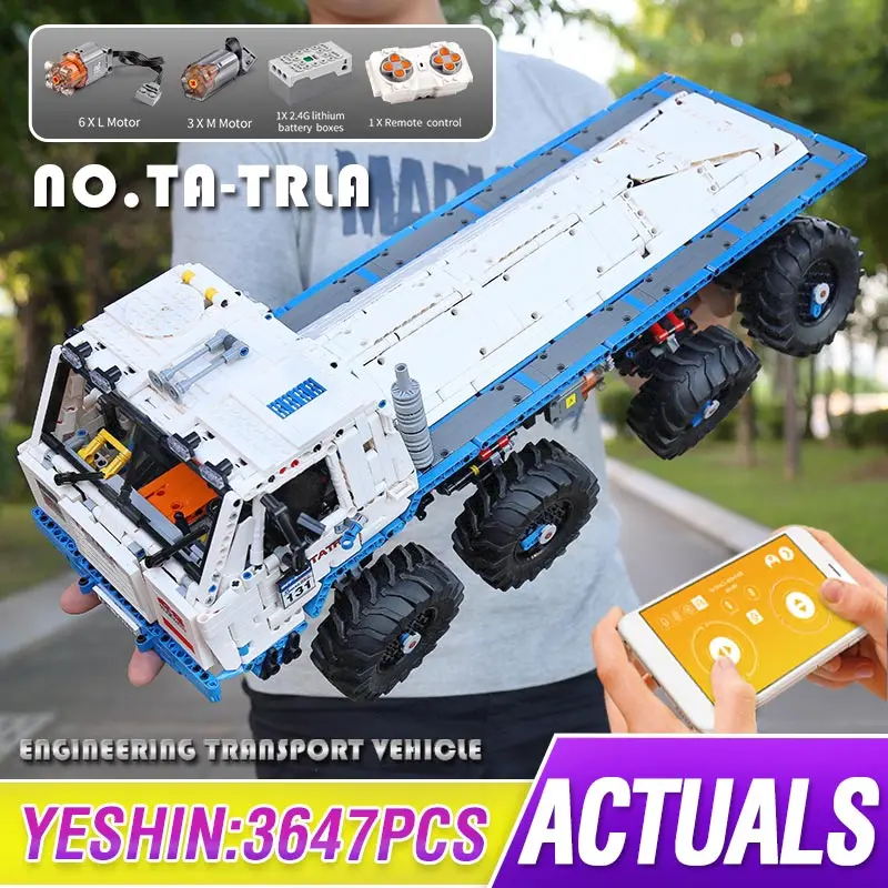 MOULD KING Technical TATRA 813 8x8 Building Toy Remote Control MOC-27092 Arakawa Tow Truck Construction Set Boys Birthday Gift