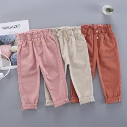 Children'S Carrot Pants  2024 New Autumn Clothes Children'S Clothing Girls' Solid Color Footwear Casual Pants