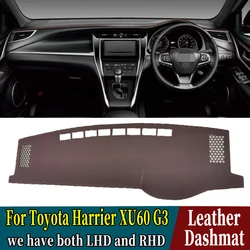 PU Leather Dashmat Dashboard Cover Mat Carpet Car-Styling Accessories For Toyota Harrier XU60 G3 2013 2014 2015 2018 2019 RHD