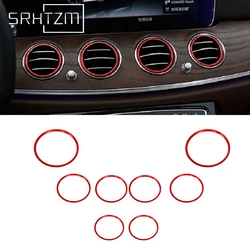 8pcs/Set Air Condition Air Vent Outlet Ring Cover Trim Decoration For Mercedes Benz E Class W213 C238 2017-2019 Car Styling