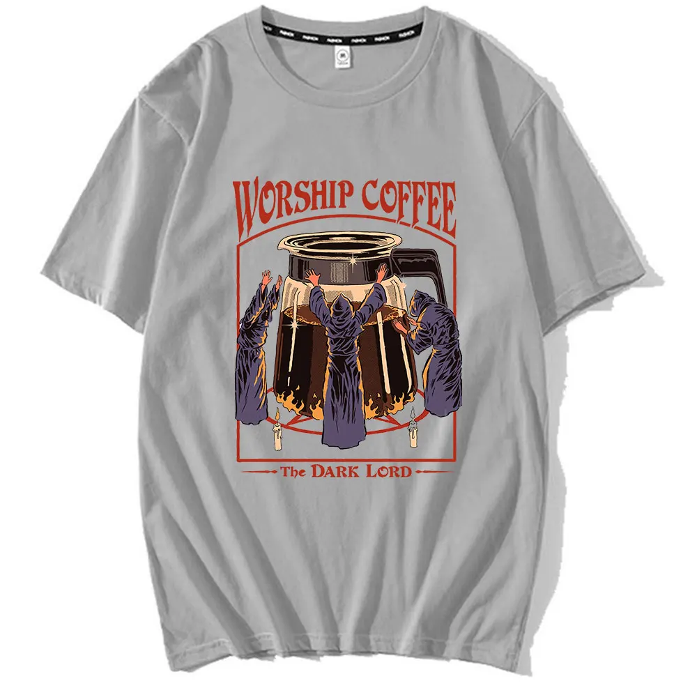 202 1hot Sale Popular Style Couple Tshirts Worship Coffee Printed High Quality Unsiex T-shirts Oversize Cotton Comfortabled Tees