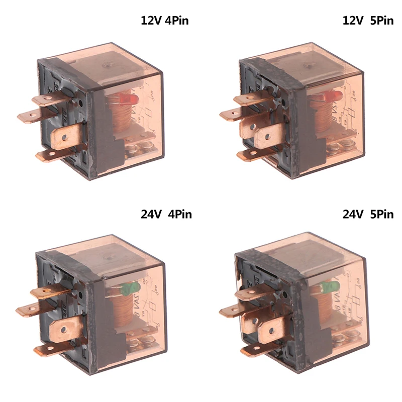 1Pc DC Waterproof Automotive Relay 12V 80A 4/5Pin SPDT Car Control Device Car Relays High Capacity Switching