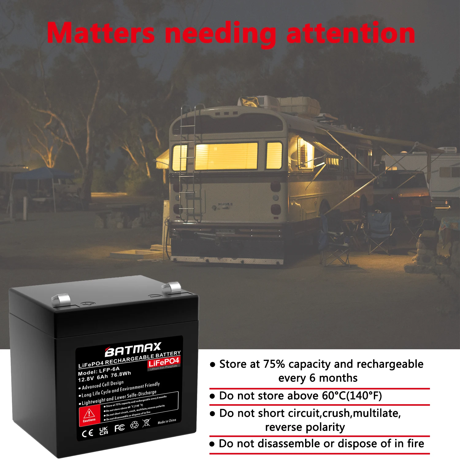 12 فولت 6A LiFePo4 بطارية قابلة للشحن حزمة للدراجات النارية سيارة كهربائية الشمسية بطارية العاكس عربة جولف ، قارب ، النظام الشمسي ، UPS