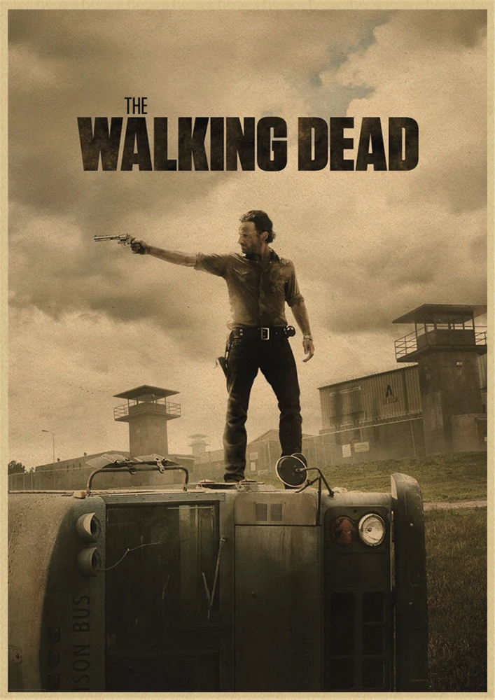 The Walking Dead Season 7 Classic Movie Kraft Paper Poster Bar Cafe Living Room Dining room Wall Decorative Paintings