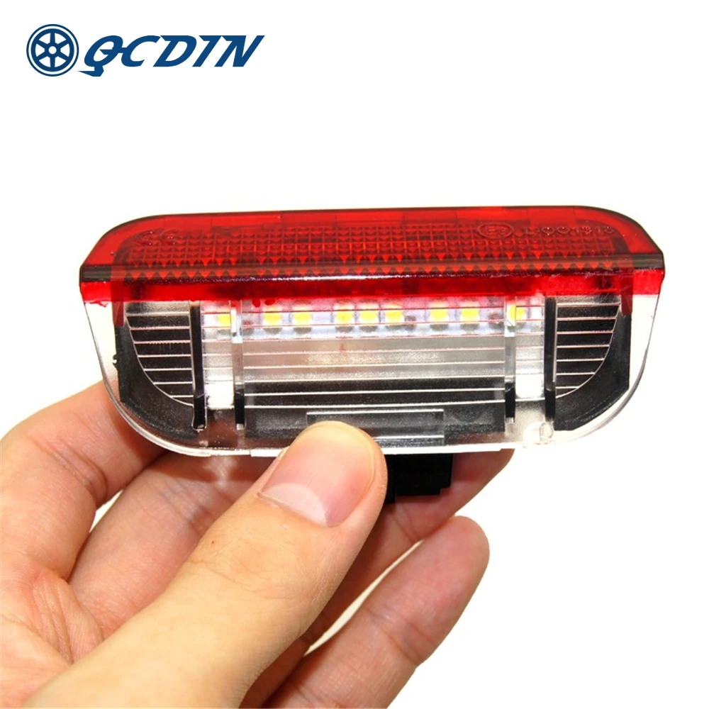 QCDIN CANbus LED Door Warning Light Car Signal Light for VW Golf Passat Touareg Tiguan Atlas Jetta Sharan Scirocco Teramont 