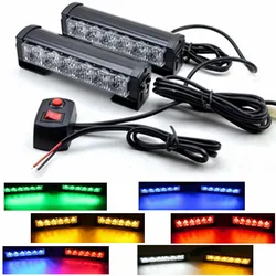 Strobe Lights Auto Dash Police Warning Flash Light 2x 6LED Car Emergency Trunk Warning Lamps Hazard Flash LED Strobe Light Car