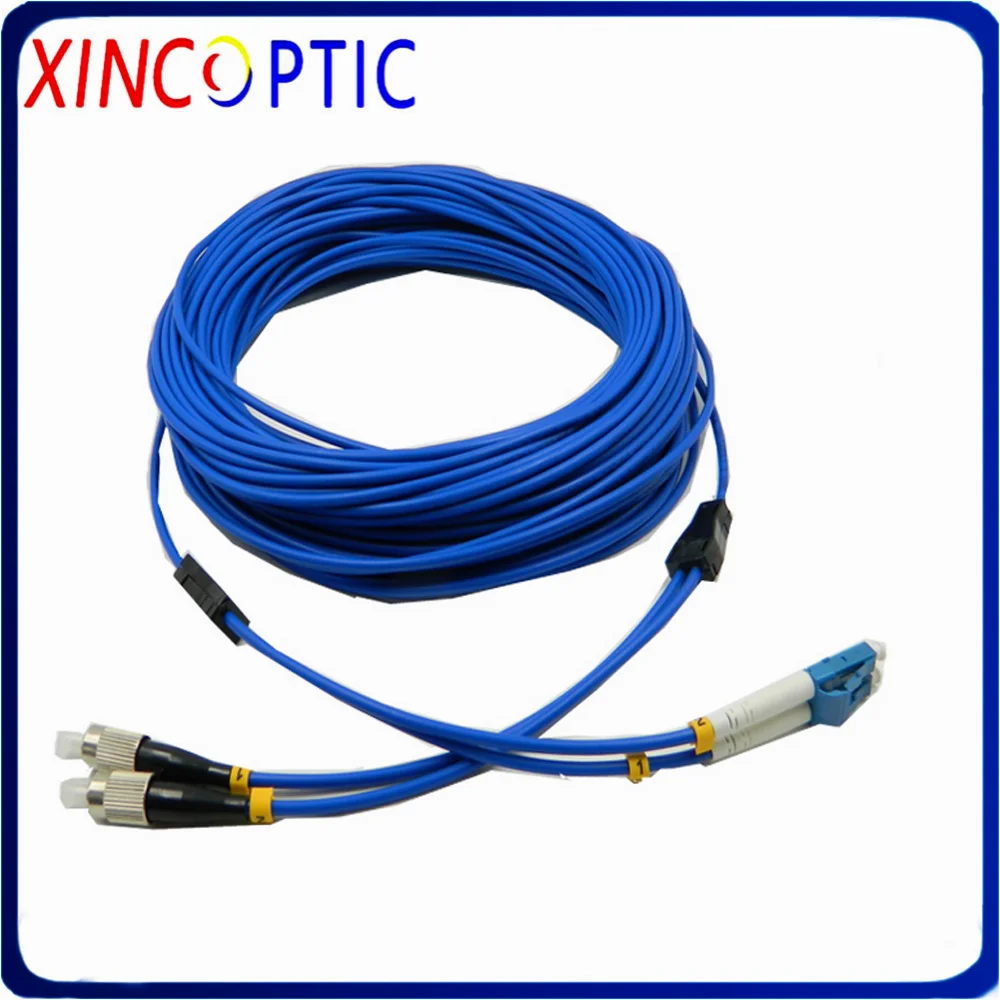 100meters 2core Singlemode Armored Patch Cord 2 cores 100M SM G652D/G657A PVC Jacket SC LC FC 2 fiber Optical Fiber Jumper Cable