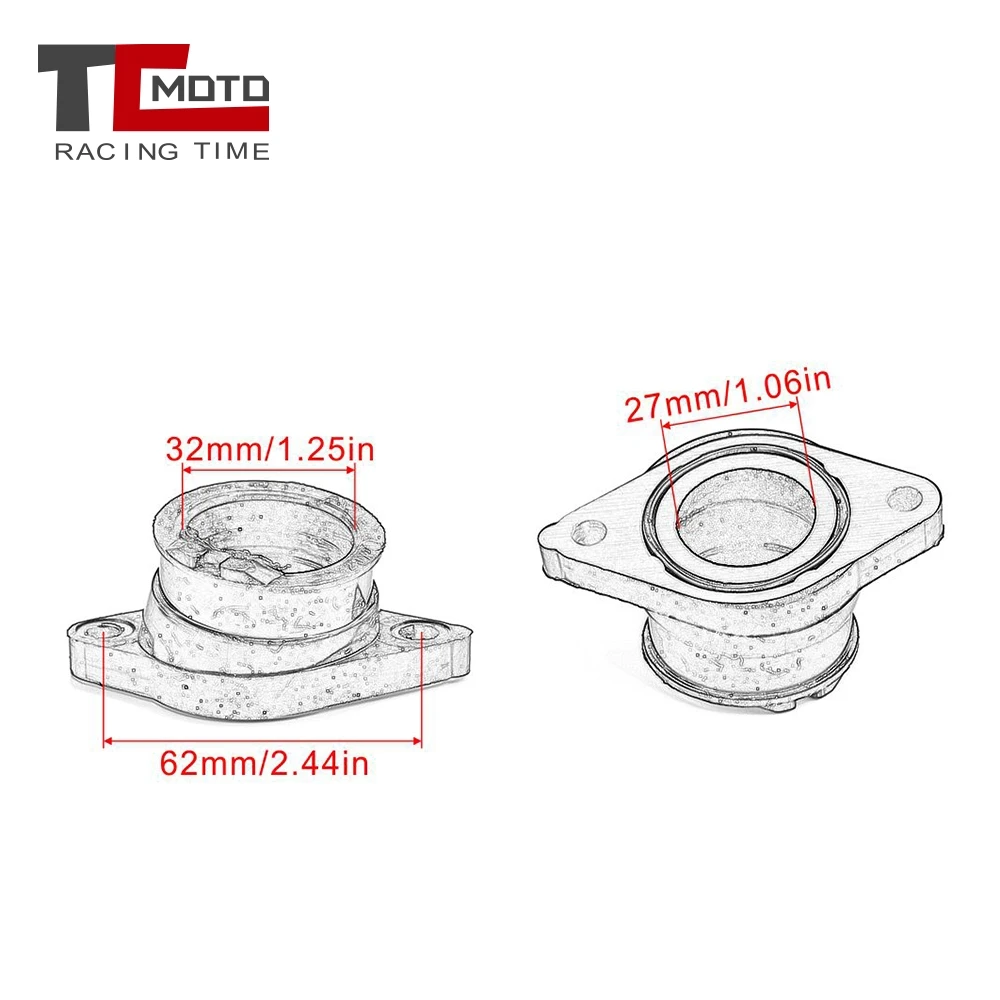 TCMOTO For Yamaha TW200 TRAILWAY 1987-2010 Carburetor Adapter Inlet Intake Pipe Rubber Mat Replace No. 2JX-13586-00 2JX1358600