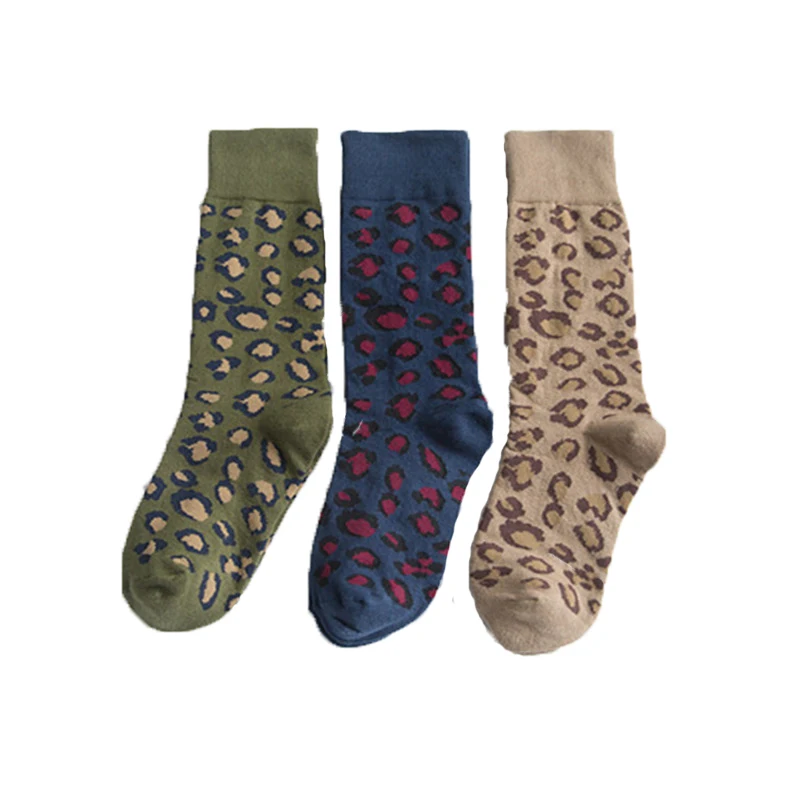 New Women Socks Fashion Long Cotton Leopard Color New Fashion Spring Socks Woman Printed Novelty Fashion Lady Cotton Socks Girl