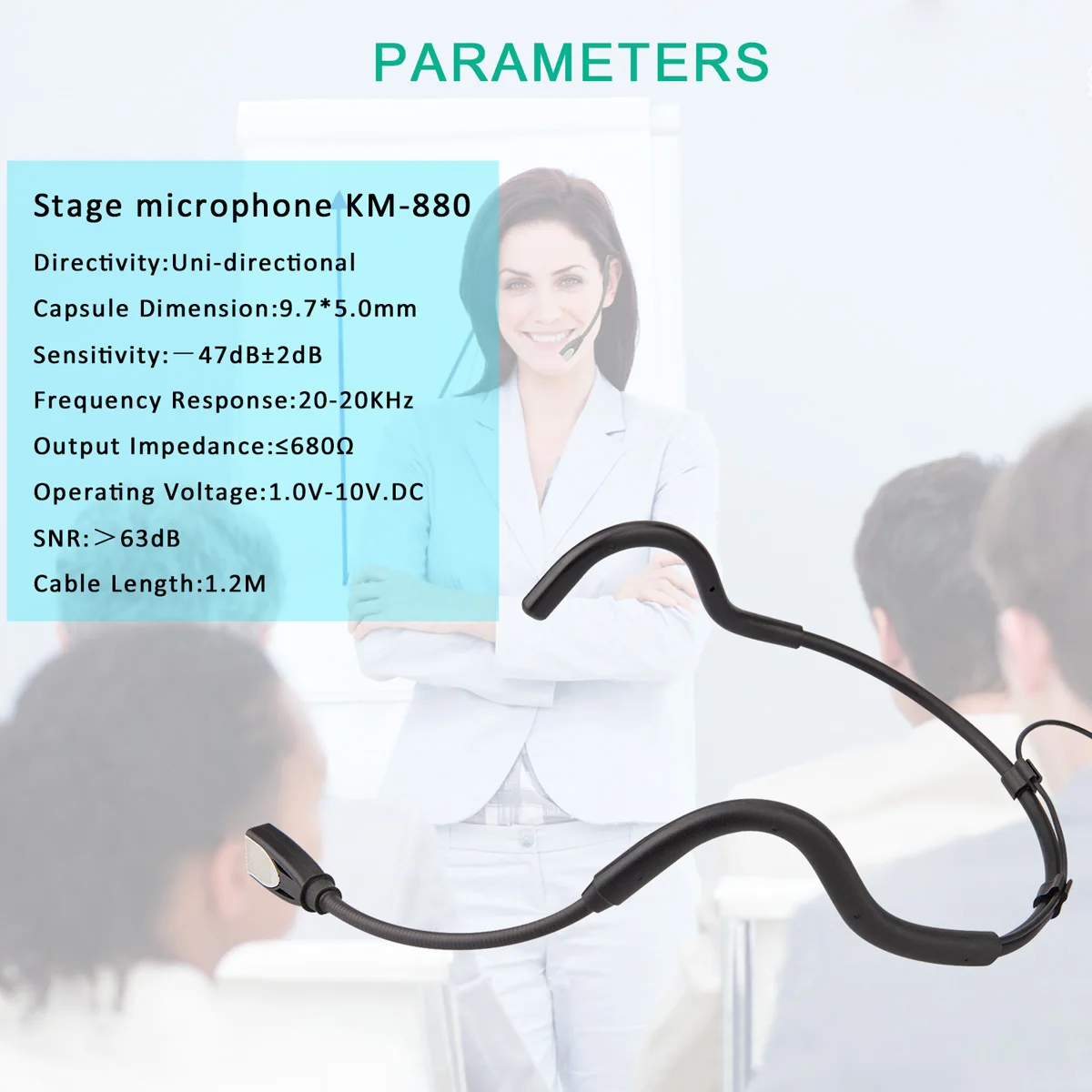KIMAFUN 마이크 헤드셋 유선 마이크 휴대용 헤드마운트 스피커 소음 차단 마이크, 편안한 착용감