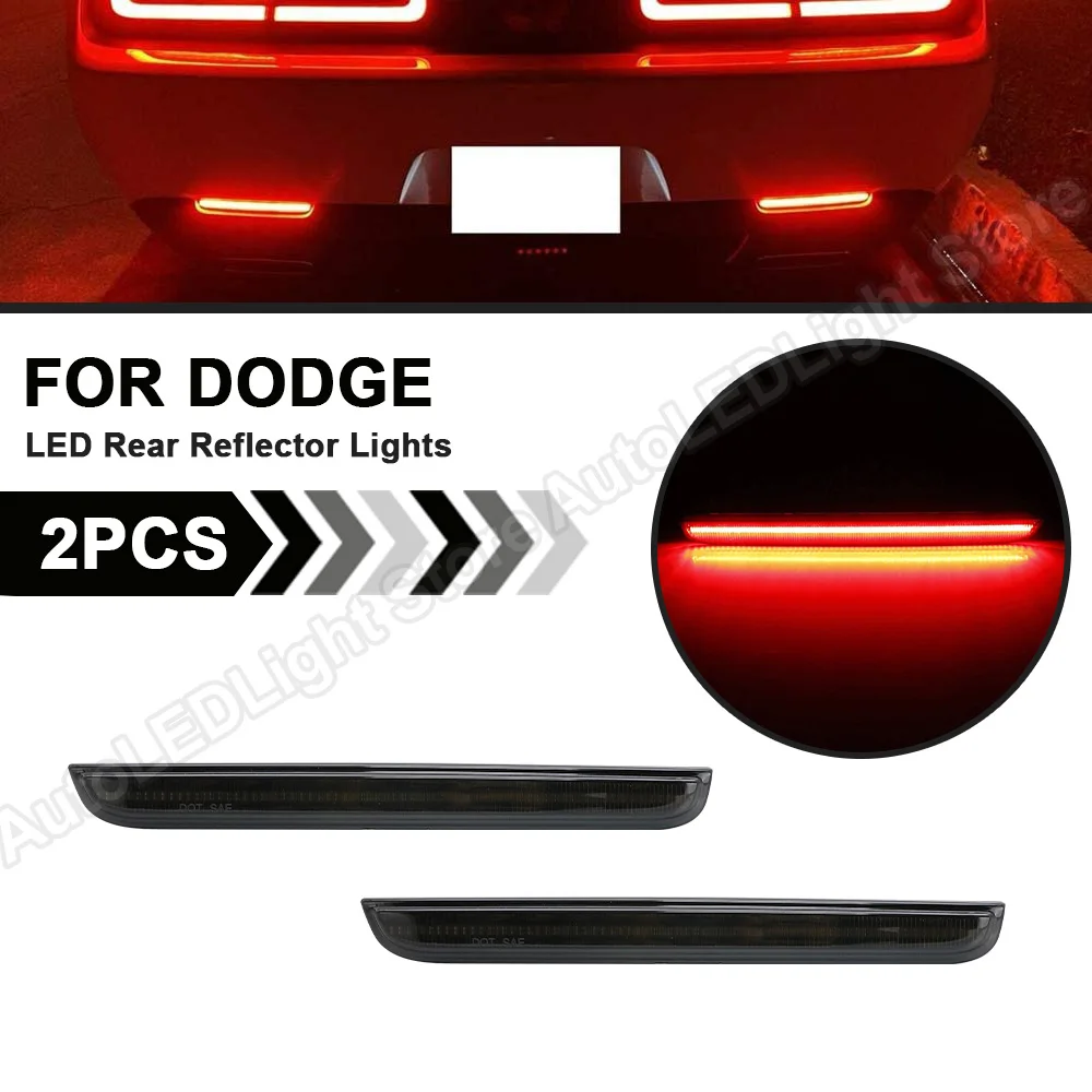 

2Pcs For Dodge Challenger 2015 2016 2017 2018 2019 2020 2021 LED Rear Bumper Reflector Brake Tail Light OEM:68211188AA