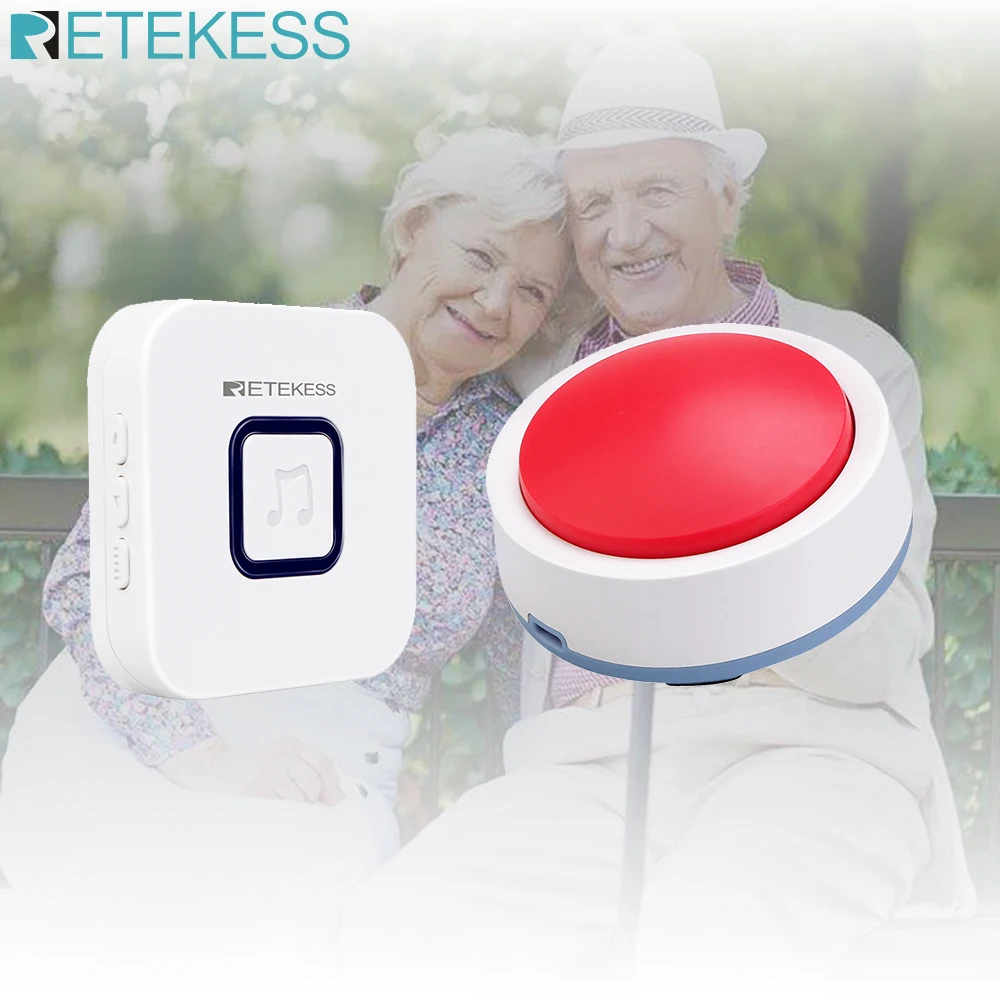 Retekess TH003 Wireless Caregiver Pager Nurse Calling Alert Patient Help System for Home Elderly Clinic Nursing Home Hospital