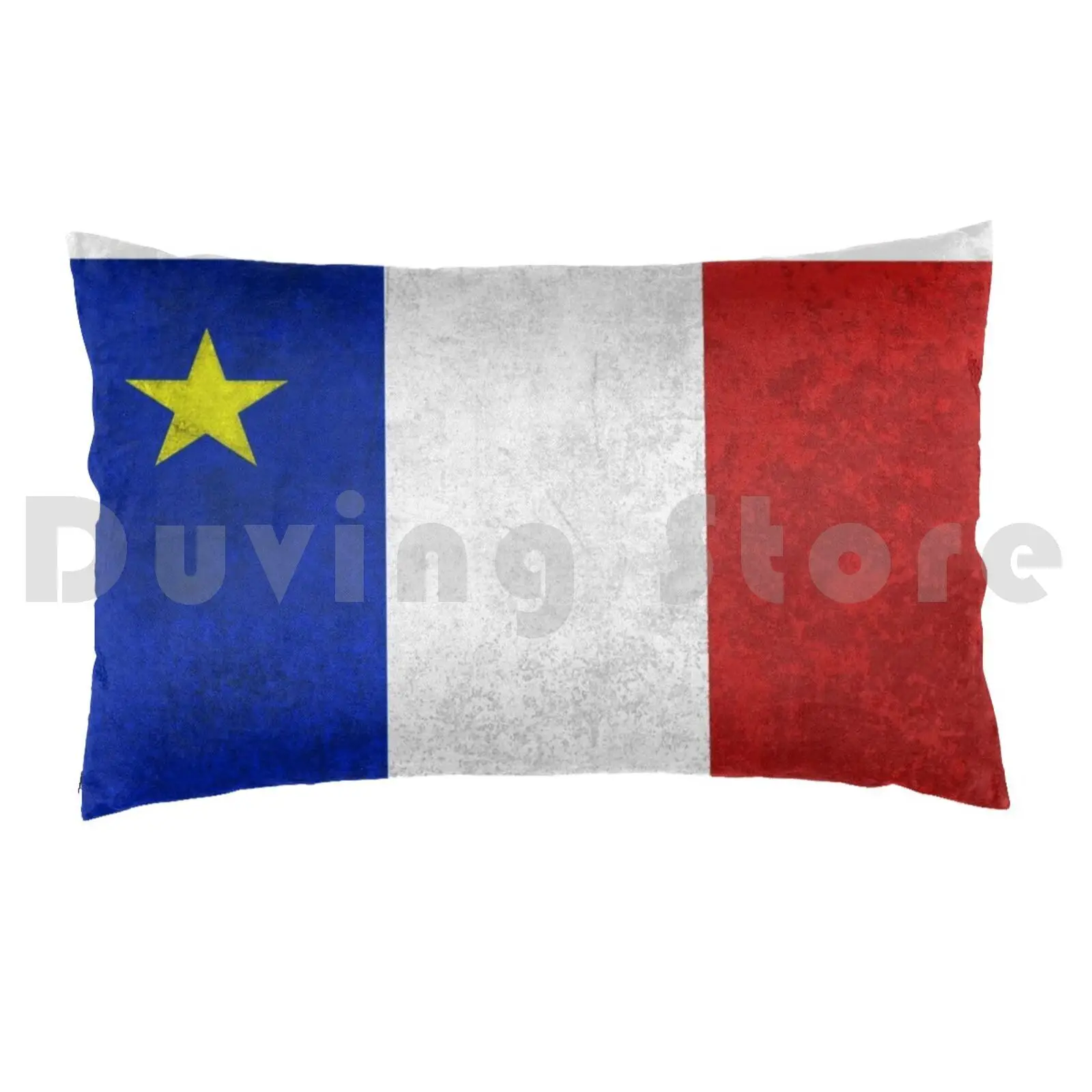 Flag Of Acadia Distressed GrungePillow case Vive Lacadie Flag Of Acadia Acadian Flag Drapeau