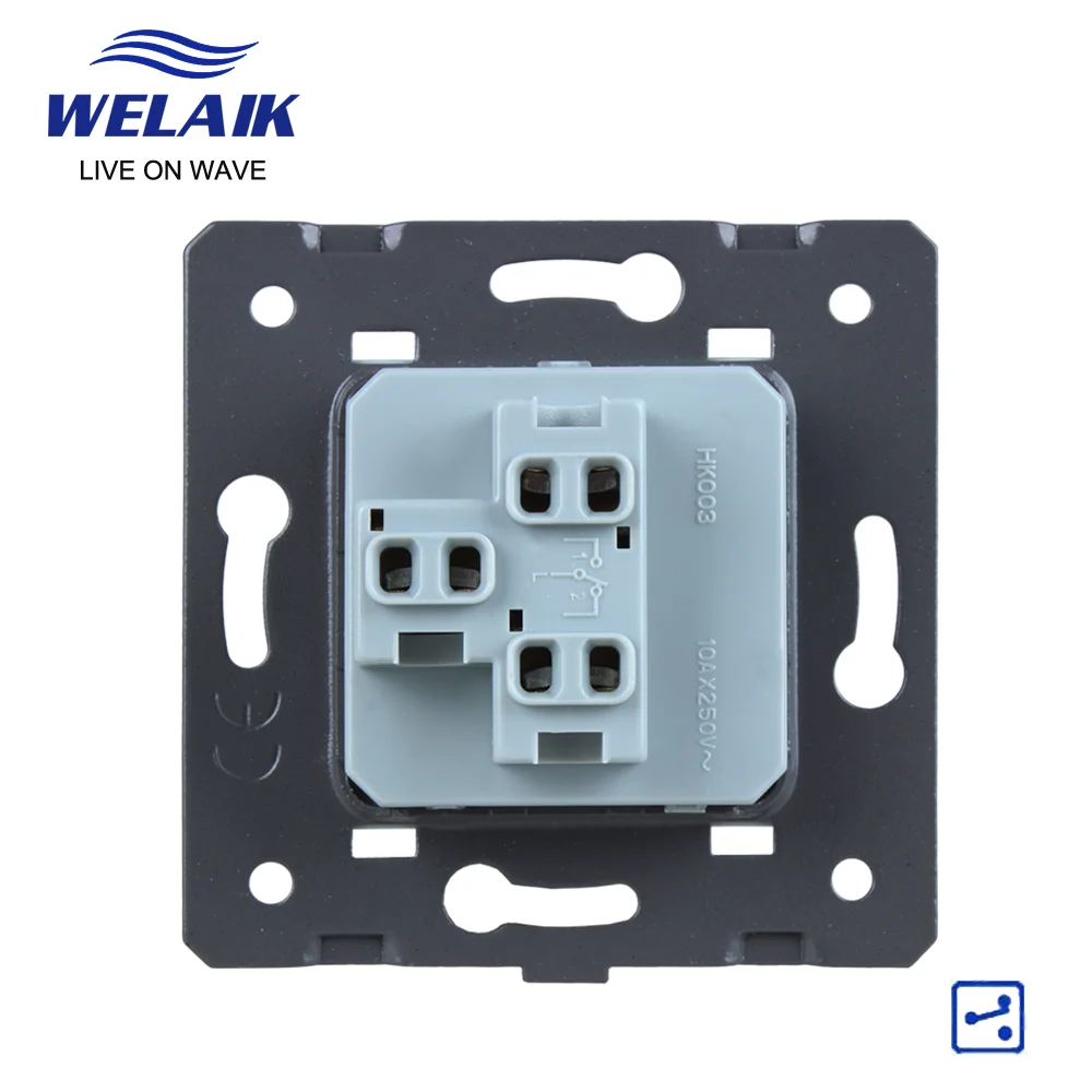 WELAIK EU  Push-Button Stairs 1Gang-2Way DIY Parts Wall Light-Switch-Crystal Glass-Panel A220V A712W