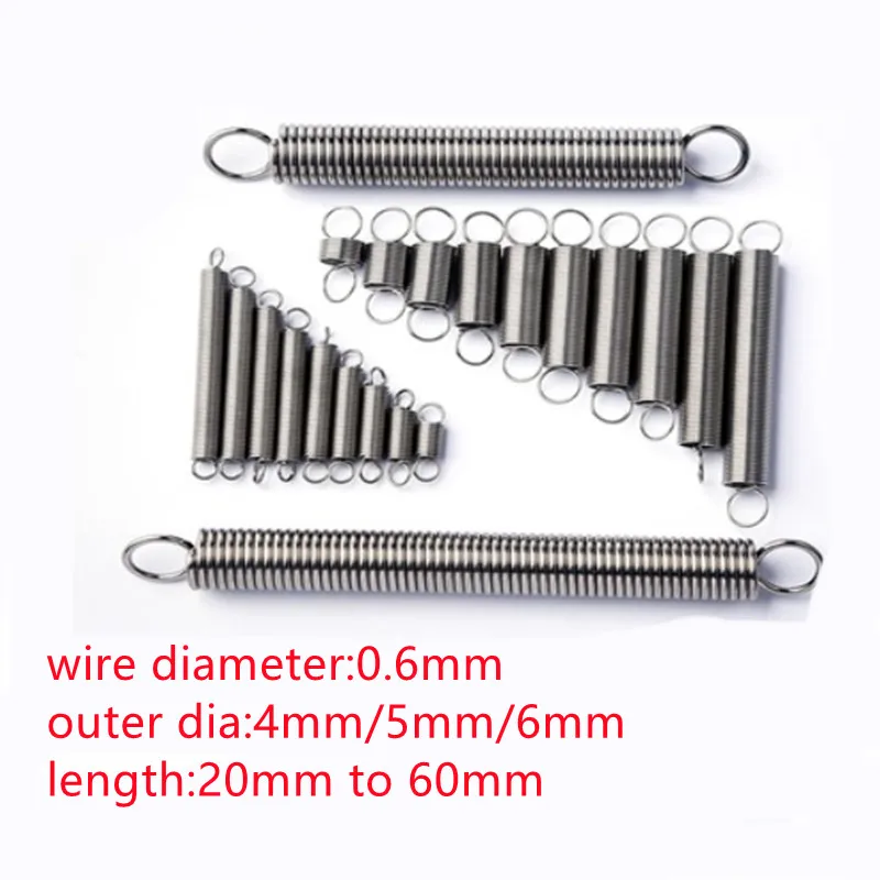 

10pcs/lot wire 0.6mm 304 Stainless Steel Dual Hook Small Tension Spring Hardware Accessories Stretching Sprin