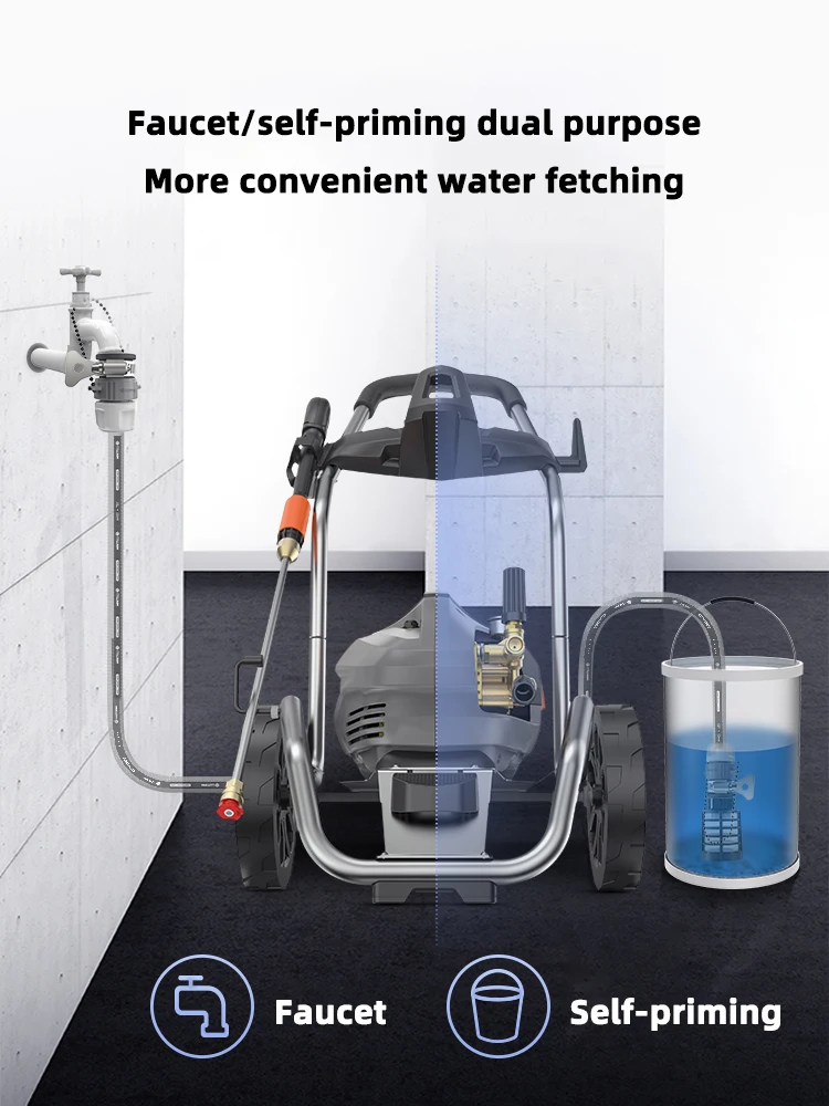 AC220V2.5KW Commerciële/Binnenlandse Auto Wasmachine, Hoge Druk Wasmachine, Draagbare Schone Auto Wassen Pomp
