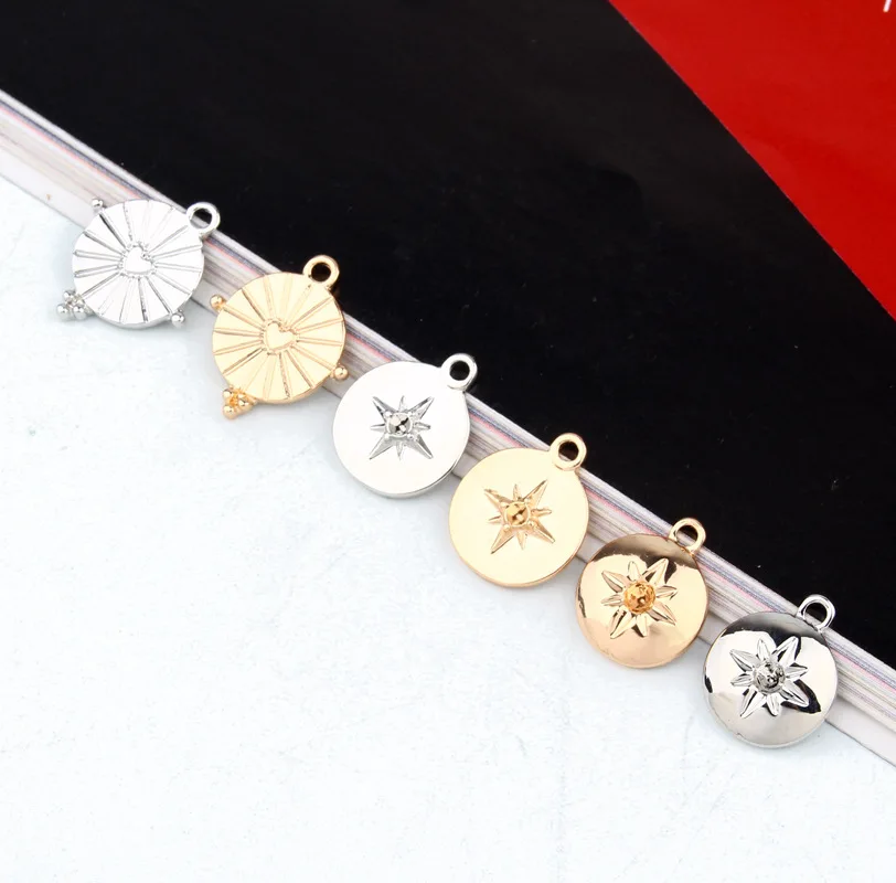 5pcs Vintage Compass Star Earring Charms Alloy Findings Diy Hexagram Eardrop Bracelet Necklace Pendants Jewelry Make