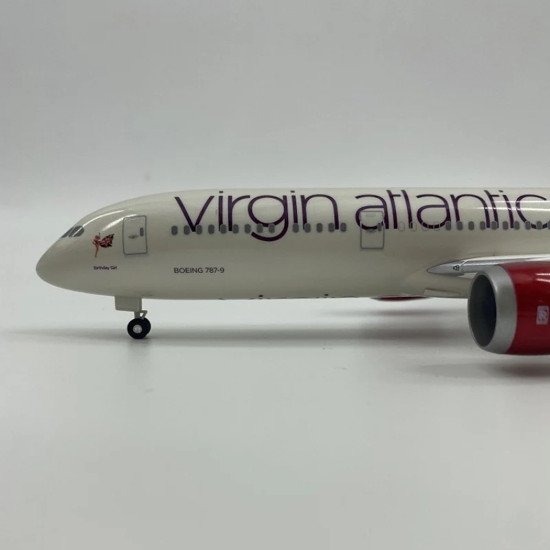 Plastic Airplane 1:200 Scale Virgin Atlantic B-787-9 Birthday Girl Static Display Adult Collections Plane Model Toys for Boys