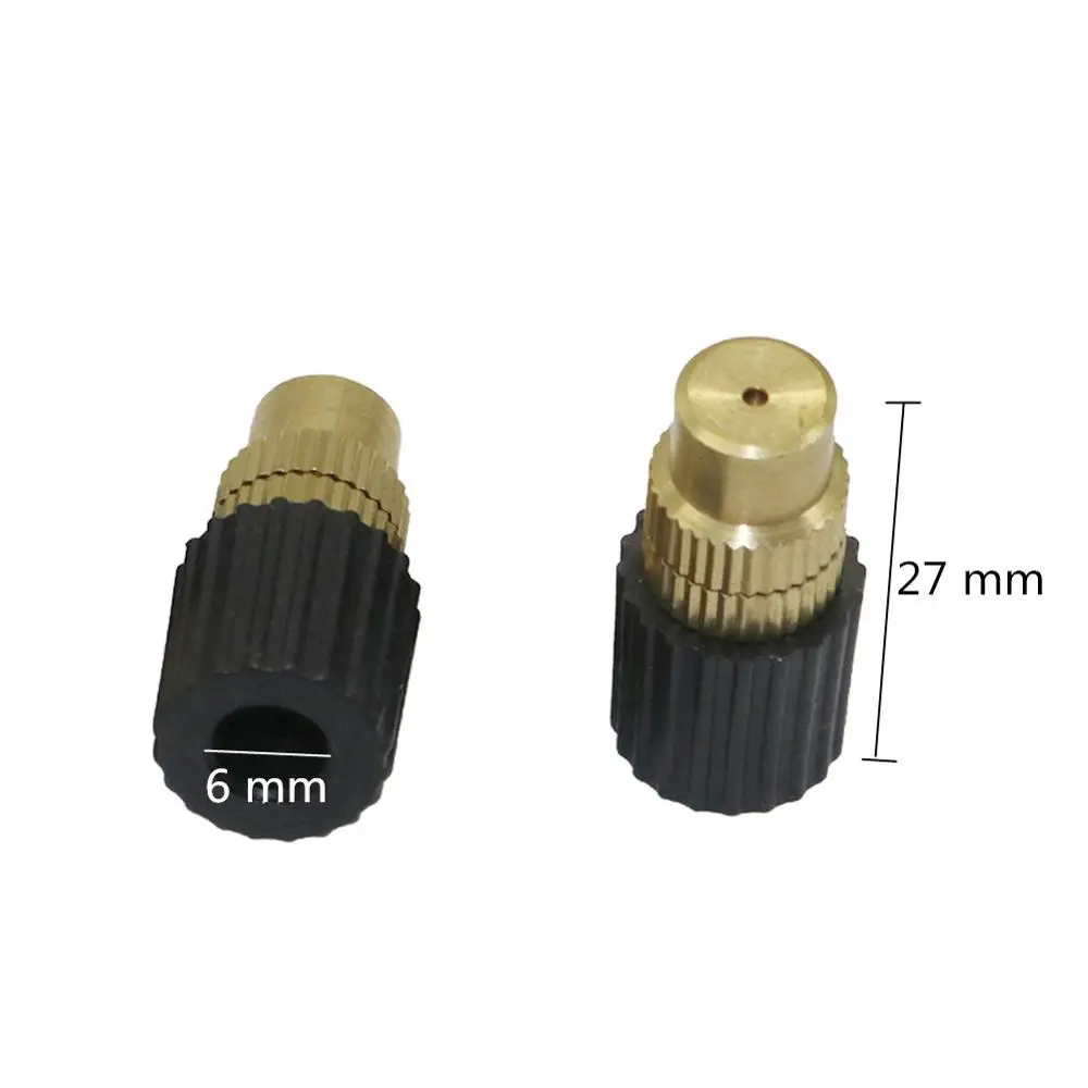 Boquilla DE COBRE corta ajustable de 6mm, boquillas de nebulización, riego de jardín, industria agrícola, refrigeración, rociadores humidificadores,