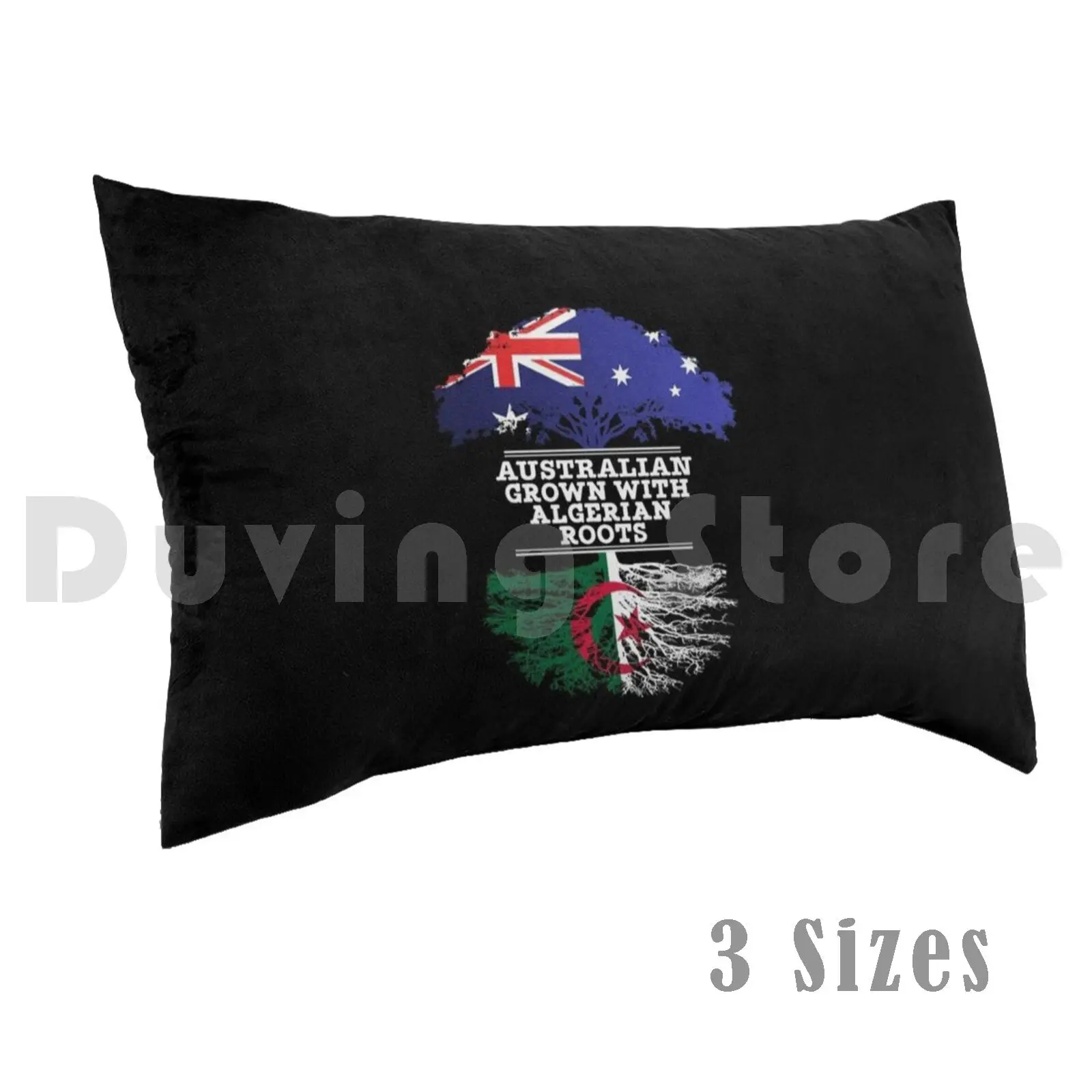 Pillow case Australian Grown With Algerian-Gift For Algerian From Australia With Country From Algeria Funny Print Reusable