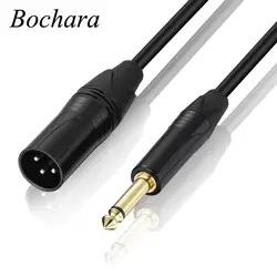 Bochara 6.5mm TS męski do XLR męska folia kablowa + pleciona ekranowana dla mikser do mikrofonu wzmacniacza 1.8m 3m 5m 10m