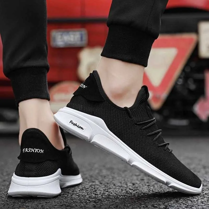 Men's Shoes Plus Size 2021 Spring New Running Shoes Men's Casual Sports Shoes Breathable Flying Sneakers Men's Sports Shoes