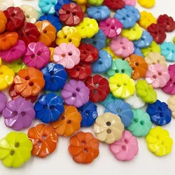 50 pcs plastic button sunflower DIY Appliques/sewing 2 holes Lots mix PT122