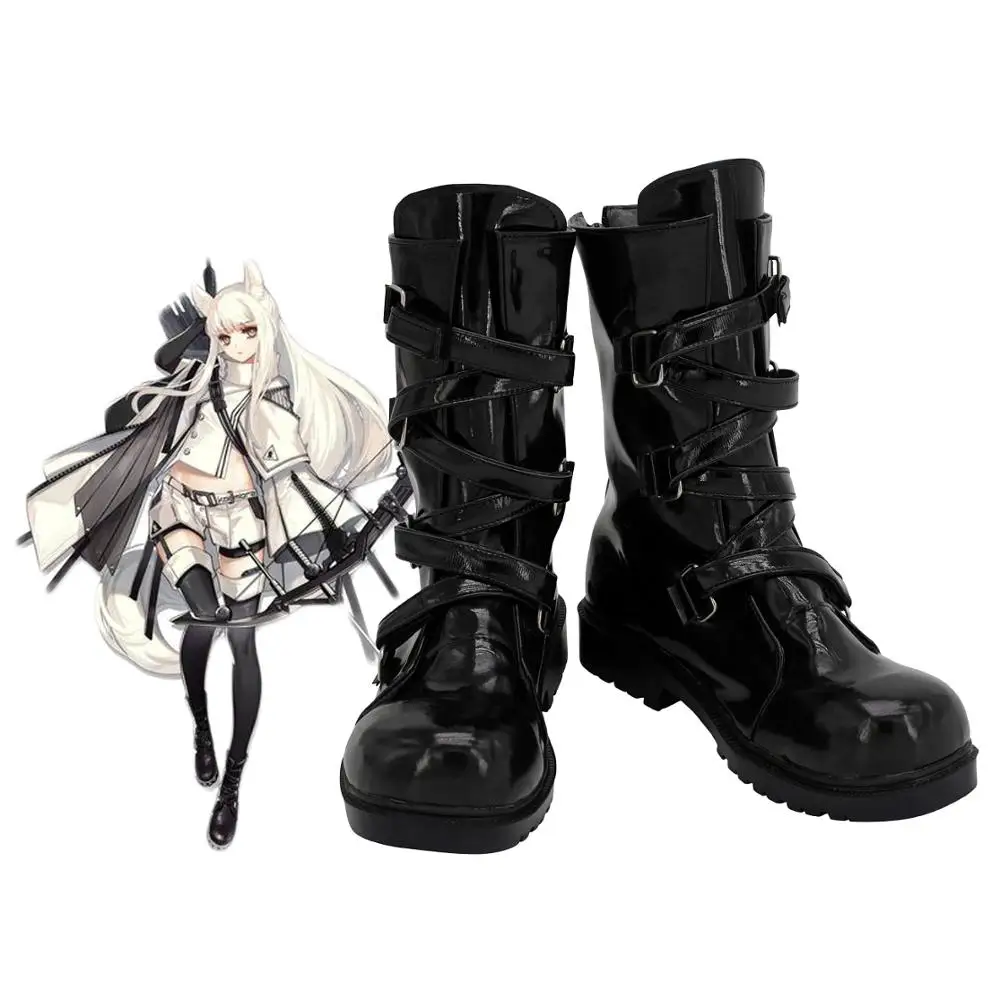 

Arknights Platinum Cosplay Boots Black Shoes Custom Made Any Size