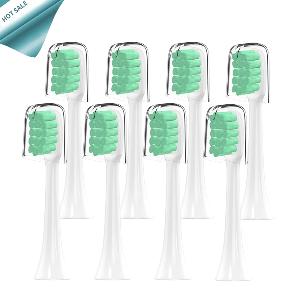 

8PCS With Cap Replacement ToothBrush Heads for xiaomi Soocas X3 X1 Deep Cleaning Food-grade PP Healthy for Sonic Toothbrush