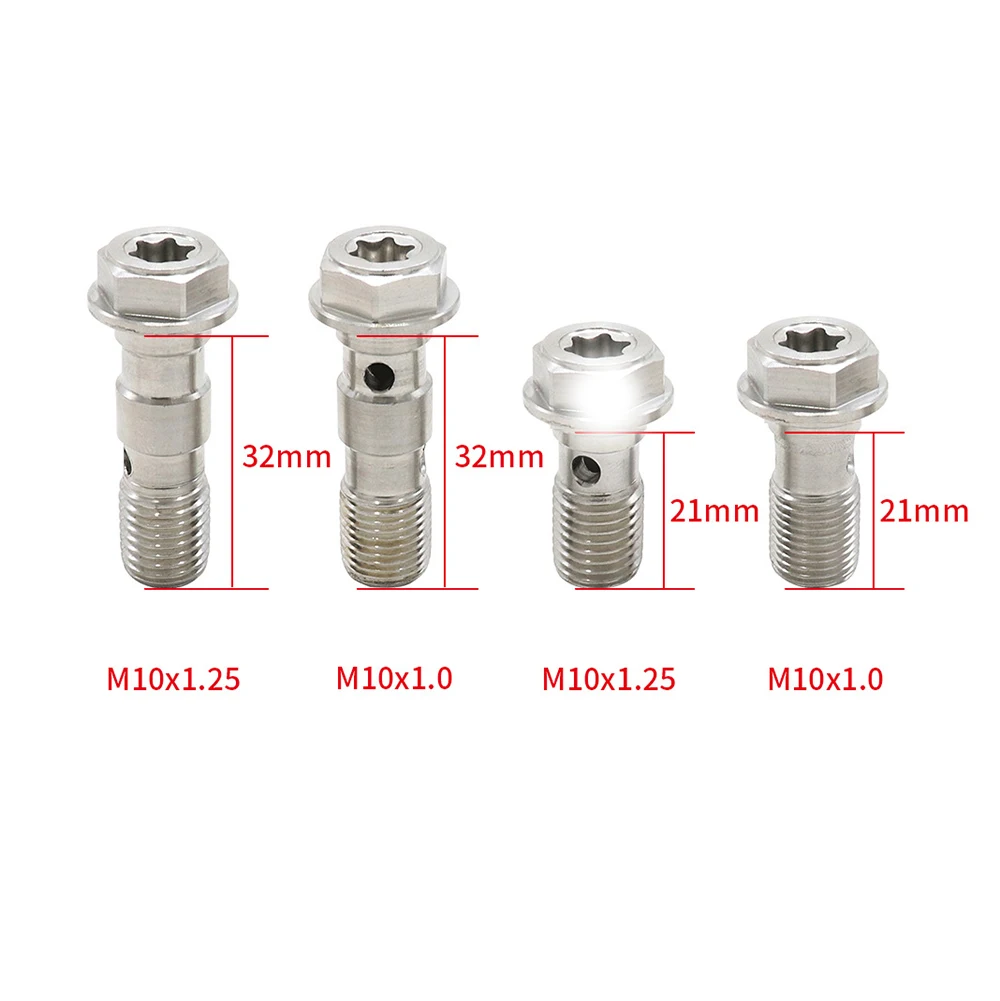 Motorcycle Brake Caliper Banjo Bolt Bleed Screw Nipple M10X1.0MM/1.25MM 304 Stainless Steel For Honda Yamaha Kawasaki Suzuki