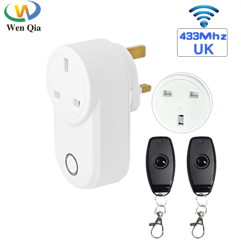 433 Mhz Wireless Remote Control Switch AC220V 15A UK Smart Socket And Rf Universal Plug With Electrical Outlets For Light/Led